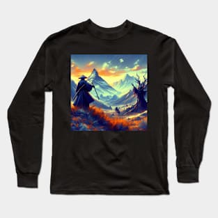 Samurai and Witch - Journey To Mount fuji Long Sleeve T-Shirt